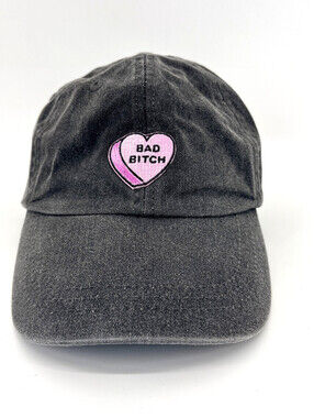 Adams Bad B*tch Embroidered Distressed Adjustable Gray Cap